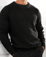 Bastian | Stylischer Pullover mit Rundhalsausschnitt für Herren in Schwarz