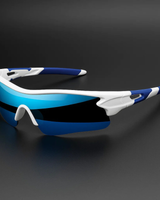 VeloShade – Verspiegelte Rundum Schützende Sport Fahrradsonnenbrille in Ozeanweiß