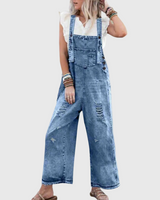 Yuna - Jumpsuit mit Vintage-Waschung in Blau