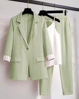 Paula - stilvolles dreiteiliges Blazer-Set für Damen in Grün