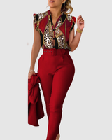 Ginevra - Zweiteiliges Boho-Set mit weicher Haptik in Rot