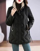 Bettina | Damen Freizeit-Winterjacke mit langen Ärmeln in Schwarz