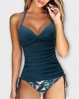 Roberta | Eleganter Tankini mit V-Ausschnitt in Marineblau