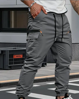 Masoon - Jogging Hose Aus Stretch Werkstoff in Grau