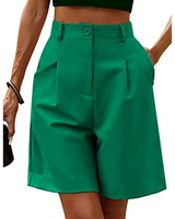 Thea | Elegante Bermuda mit Bundfalten in Grün