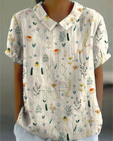 Raelyn - Wildblumen Bluse in Weiß