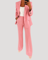 Maßgeschneidertes zweiteiliges Hosenanzug-Set für Damen in Rosa
