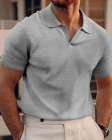 Ollie - Lässiges Waffel-Poloshirt für Herren in Grau