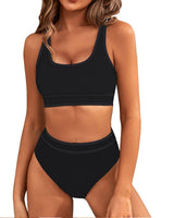 Ashley | Figurformendes Sport-Bikini-Set in Schwarz (Uni)