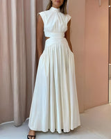 Isabella - Stilvolles Ärmelloses Kleid in Weiß