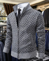 Maximilian | Premium-Strickjacke mit Reißverschluss in Grau