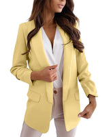 Damen Lange Leicht Blazer | Formell in Gelb