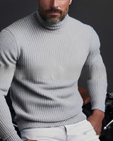 Richard - Warmer, komfortabler Herren-Rollkragenpullover in Grau