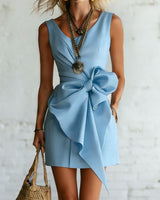 Faustina - Softtouch-Leinenkleid in Blau
