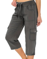 Mileni - Bequeme Caprihose Mit Hoher Taille Und Praktischen Taschen in Grau