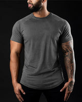 Herren Schlanke Passform Einfach T-Shirt in Dunkelgrau