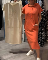 MAREN | Bequeme Hoodie-Kleid für jeden Tag in Orange