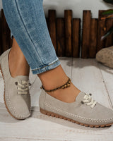 Oline - Gepolsterte Hausschuhe in Beige