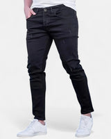 Ermes™ | Slim Fit Jeans mit Zerrissenen Design in Schwarz