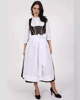 Damen Maxi Dirndl Kleid Oktoberfest 2025 - Elisabeth in Weiß