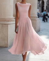 Vireen - plissiertes Midikleid in Pink