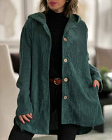 Cordia | Gemütliche Cordjacke mit Kapuze in Grün
