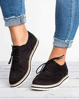 Nadia | Damen Schnüroxfords Plateausohle – Oxford Plateau Schuhe Komfort 2026 in Schwarz