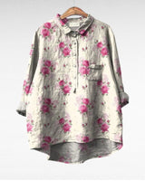 Olivia | Oversized Leinen-Bluse in Print 4