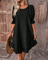 Jelani | Kleid mit Puffärmeln in Schwarz