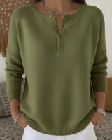 Belen - Softtouch-Henley-Sweatshirt in Grün