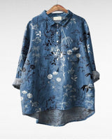 Olivia | Oversized Leinen-Bluse in Print 5