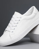Rex | Herren Leder-Sneaker Low-Top Cupsole Casual in Weiß