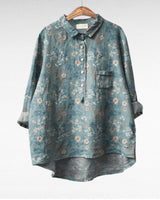 Olivia | Oversized Leinen-Bluse in Print 6