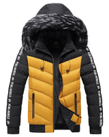 Herren Steppjacke mit Kunstfellkapuze - Elian in Gelb