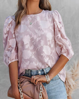 Lotus - Puffärmeliges Chiffonhemd in Rosa