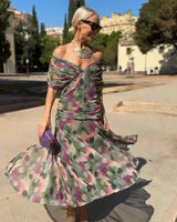 Nefeli – Elegantes Maxikleid Mit V-Ausschnitt Für Festliche Anlässe in Mehrfarbig