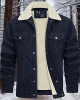 Heinruch | Warme und hochwertige Cordjacke für Herren in Bleu marine