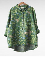 Olivia | Oversized Leinen-Bluse in Print 7