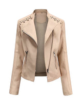 Drune | pu-lederjacke mit reibverschluss in Khaki