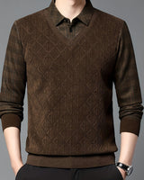 Alan – Langärmeliger Strickpullover in Kaffee