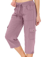 Mileni - Bequeme Caprihose Mit Hoher Taille Und Praktischen Taschen in Lila