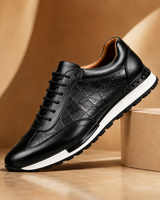 Hubert – Schnür Turnschuh Aus Leder in Schwarz