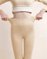Evelyn's Fleece-gefütterte Schlankmachende Leggings in Beige