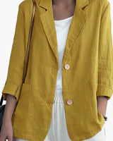 Damen Blazer im lässigen Business Look in Gelb
