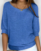 Leonie - Moderner Pullover mit Rundhalsausschnitt in Blau