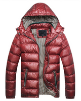 Herren-Steppjacke mit glänzender Oberfläche - Maden in Rot