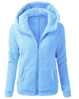 Fleecejacke mit Kapuze - Rachel in Hellblau