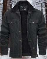 Heinruch | Warme und hochwertige Cordjacke für Herren in Noir - fourrure noire