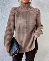 Felina – Langärmeliger Rollkragenpullover Aus Strick in Khaki