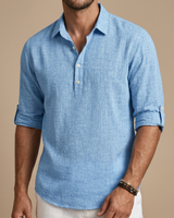 Maxwell | Lässige Passform Kurzarm Poloshirt in Hellblau